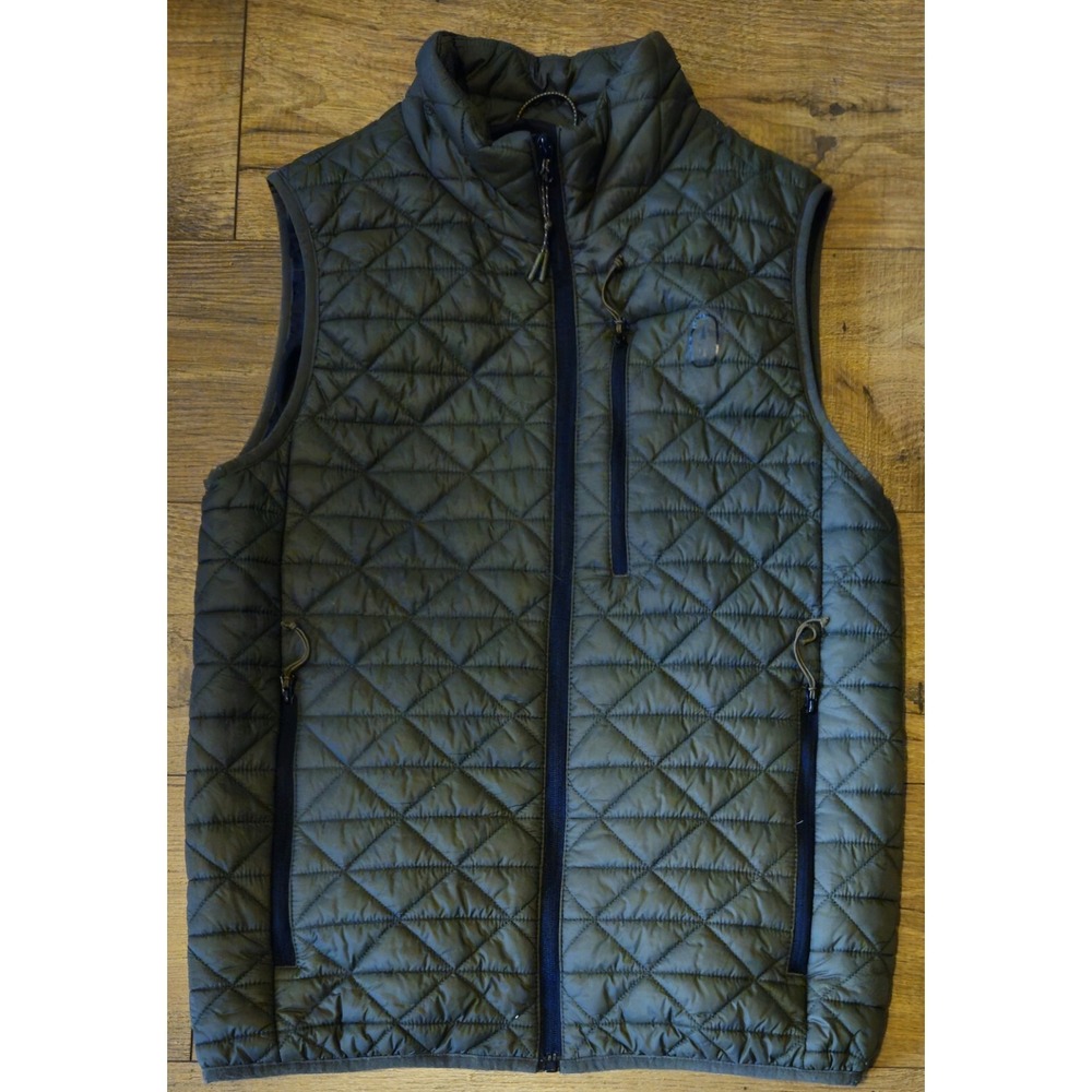 Bass Outdoor Men's Delta Diamond Quilted Packable Puffer Vest Small Olive Green‎